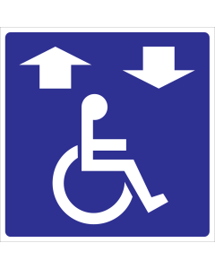 Bord met pictogram voor aanduiding lift voor mindervaliden