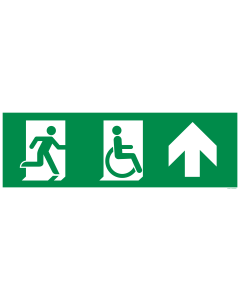 Bord Nooduitgang rechtdoor beperkte mobiliteit