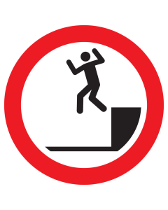 Bord met pictogram verboden te springen ISO7010 - P072