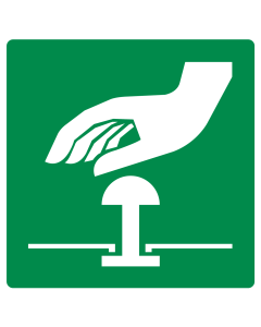 Bord met pictogram noodstop groen ISO 7010