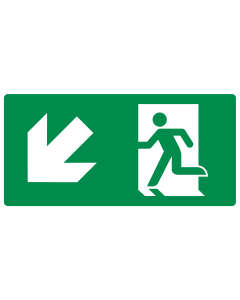 Bord met pictogram nooduitgang trap af links ISO 7010