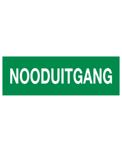 Bord met tekst Nooduitgang
