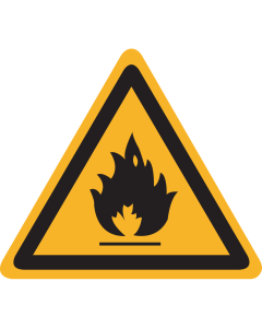 Bord met pictogram ontvlambare stoffen - ISO 7010 - W021