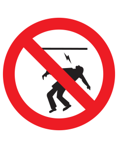 Bord met pictogram opgepast elektriciteit 