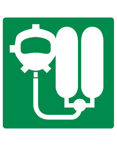 Bord met pictogram perslucht toestel