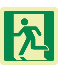 Fotoluminescerend bord met pictogram nooduitgang openen linkerhand ISO 7010