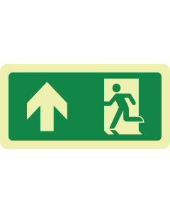 Fotoluminescerend bord met pictogram nooduitgang openen linkerkant ISO 7010
