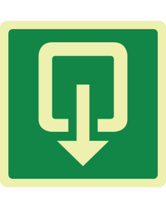 Fotoluminescerend bord met pictogram uitgang
