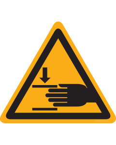 Bord met pictogram pletgevaar voor hand - ISO 7010 - W024
