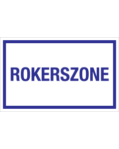 Bord Rokerszone - wit tekstbord met rode tekst