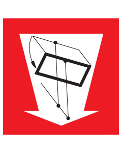 Bord met pictogram van een rookluik