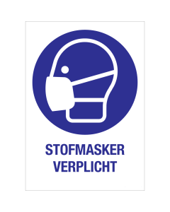 Bord met pictogram en tekst om aan te duiden dat het dragen van een stofmasker of mondkapje verplicht is - ISO7010 - M016
