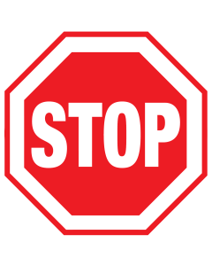 Bord met tekst stop