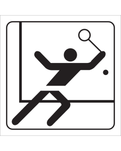 Bordje met een pictogram van een tennis speler