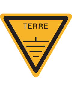Bord met pictogram en tekst "Terre"
