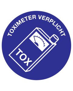 Blauw bord met pictogram om aan te duiden dat een toximeter verplicht is
