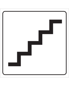 Wit bord met pictogram voor aanduiden trap