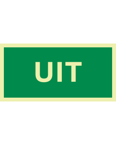 Bord met tekst "Uit" (fotoluminescerend)