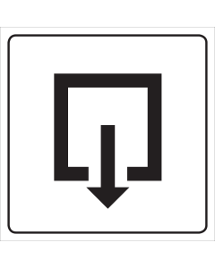 Wit bord met pictogram voor het aanduiden van de uitgang