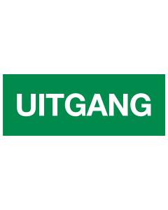Bord met tekst uitgang