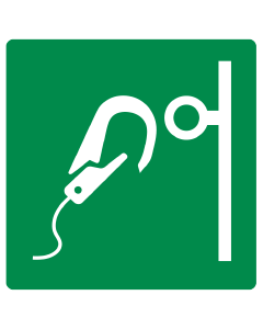 Bord met pictogram veilig ankerpunt volgens ISO7010 - E072