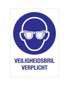 Bord met pictogram en tekst om aan te duiden dat het dragen van oogbescherming verplicht is - ISO7010 - M004
