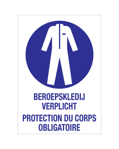 Bord Beschermende kleding verplicht NL/FR volgens ISO7010