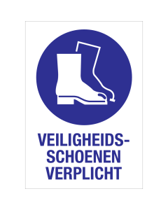 Bord met pictogram en tekst om aan te duiden dat veiligheidsschoenen verplicht zijn - ISO7010 - M008