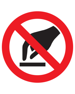 Bord met pictogram aanraken verboden