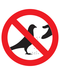 Bord met pictogram verboden duiven te voeren