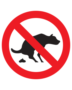 Bord met pictogram verboden honden uitlaten