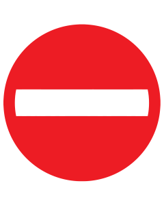 Bord met pictogram verboden richting
