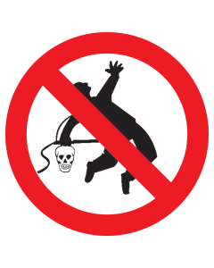Bord met pictogram kleding reinigen met perslucht verboden