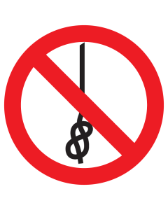 Bord met pictogram verboden knopen te maken ISO7010 - P030
