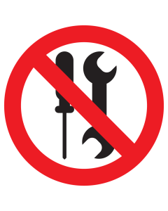 Bord met pictogram onderhoud door gebruikers verboden ISO7010 - P069
