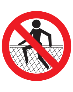 Bord met pictogram verboden over het hek te klimmen