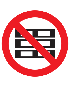 Bord met pictogram pallets plaatsen verboden