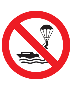 Bord met pictogram parasailing verboden ISO7010 - P066
