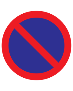 Bord met pictogram parkeren verboden