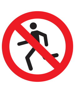 Bord met pictogram rennen verboden ISO7010 - P048