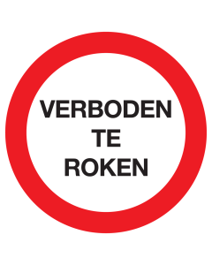 Bord met tekst verboden te roken