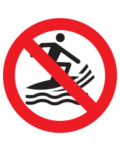 Bord met pictogram surfen verboden ISO7010 - P059