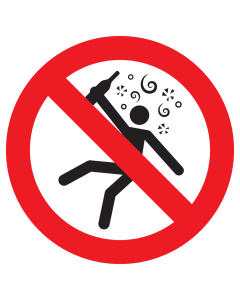 Bord met pictogram dronken personen verboden