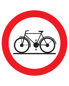 Bord met pictogram verboden voor fietsen