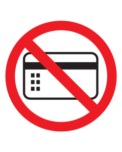 Bord met pictogram magneetkaarten verboden