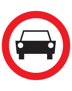 Bord met pictogram voertuigen verboden
