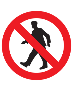 Bord met pictogram verboden voor voetgangers