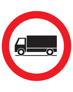 Bord met pictogram C23 vrachtwagens verboden