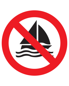 Bord met pictogram zeilen verboden ISO7010 - P053