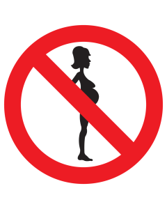 Bord met pictogram verboden voor zwangeren